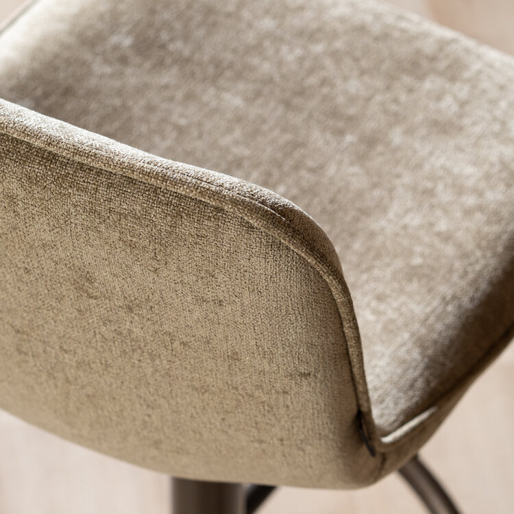 Velvet barkruk Jack taupe 60-82 cm
