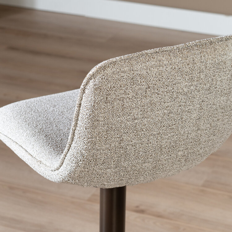 Barkruk Jack gemêleerde stof off white/bruin 60-82 cm