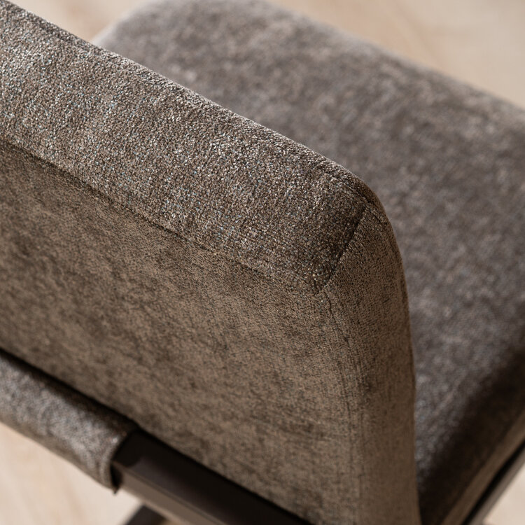 Velvet barkruk Lio bruin 70 cm