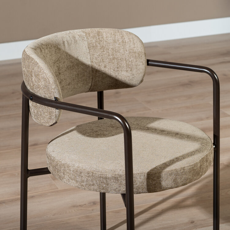 Velvet eetkamerstoel Gio taupe