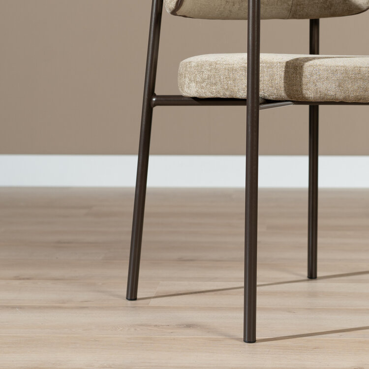 Velvet eetkamerstoel Gio taupe