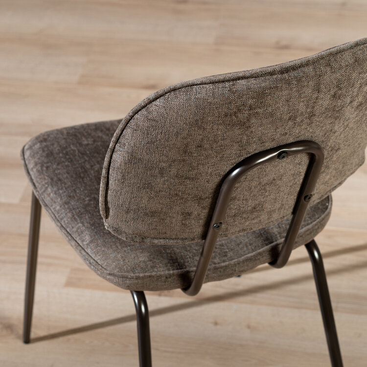 Velvet eetkamerstoel Javi bruin