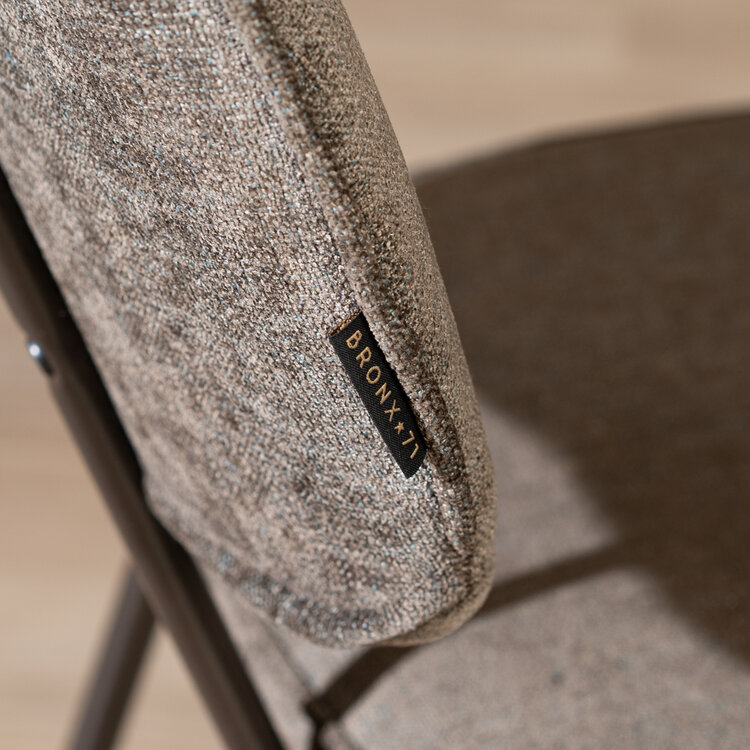 Velvet eetkamerstoel Javi bruin