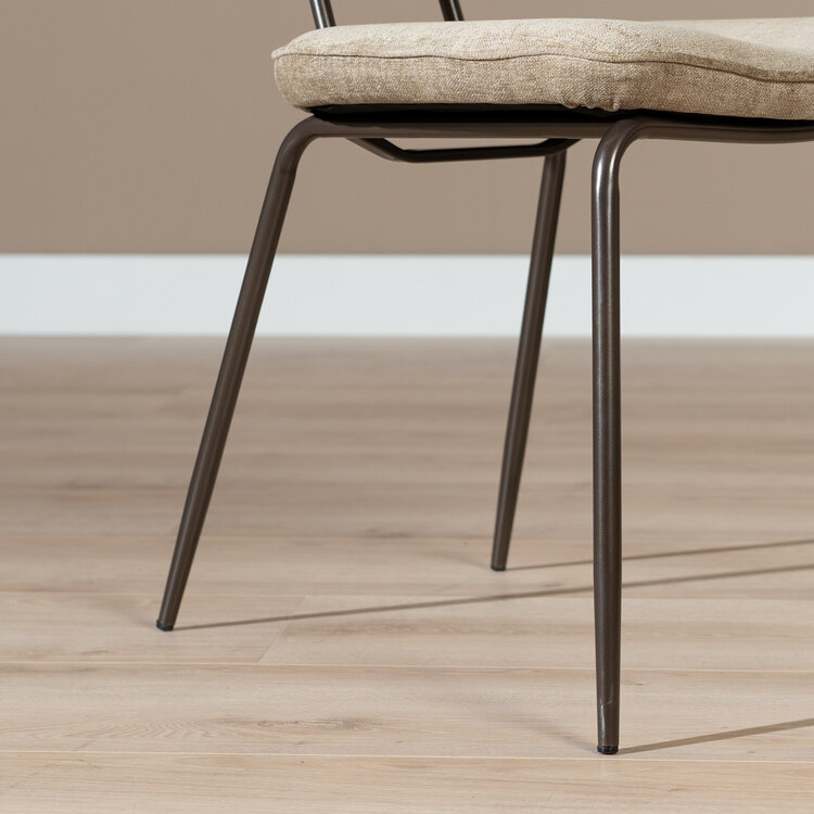 Velvet eetkamerstoel Javi taupe