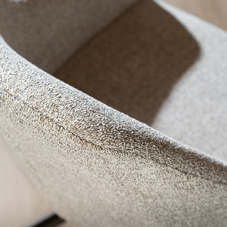 Draaibare eetkamerstoel Kay draaibaar gemêleerde stof off white/bruin