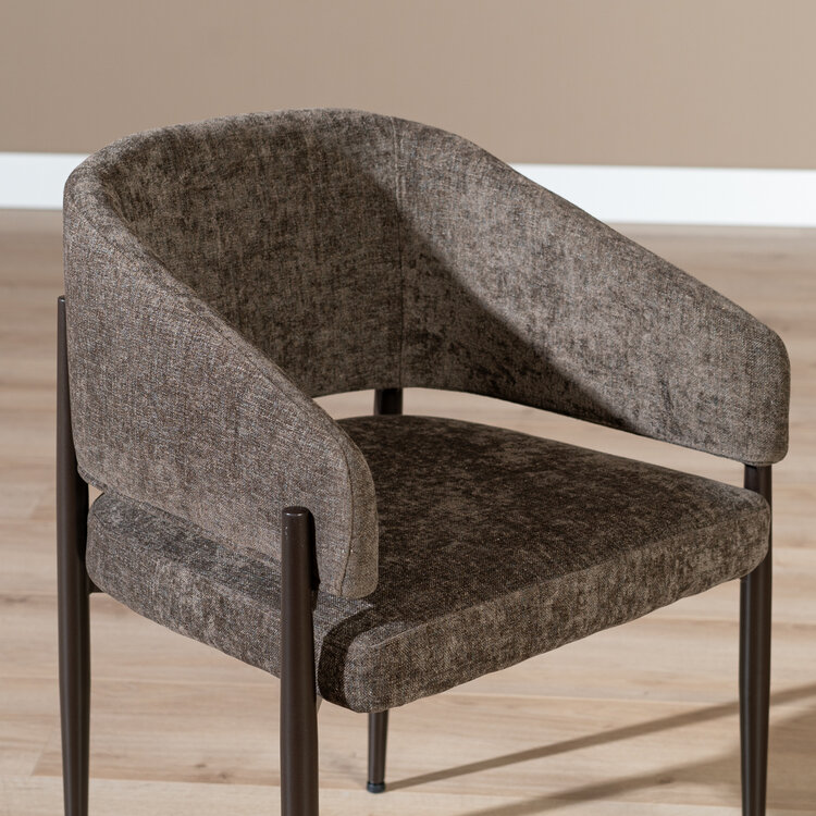 Velvet eetkamerstoel Bret bruin