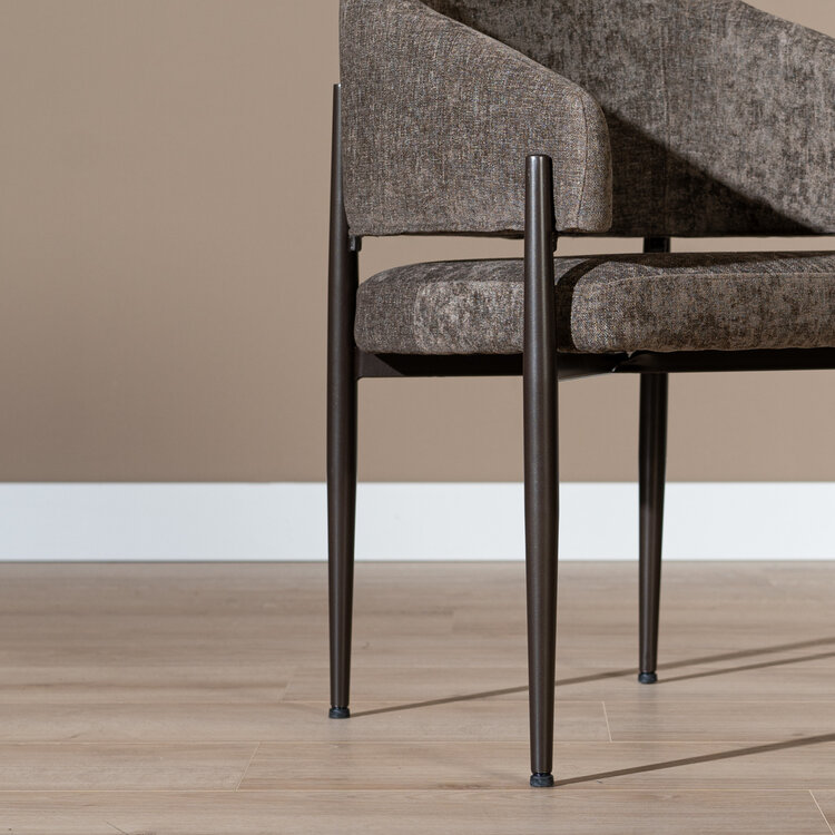 Velvet eetkamerstoel Bret bruin