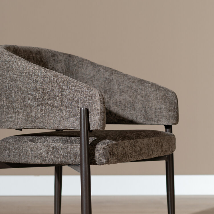 Velvet eetkamerstoel Bret bruin