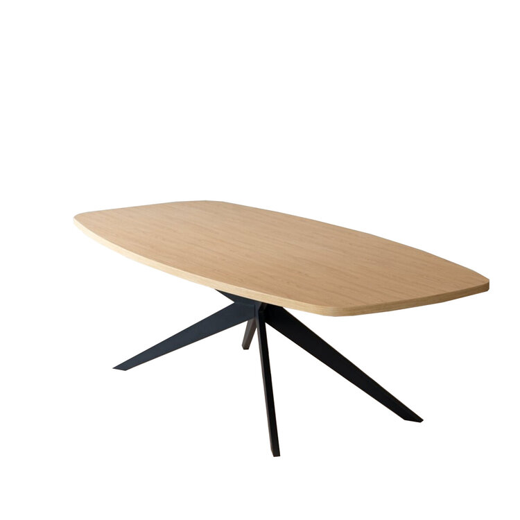 Eettafel Dio melamine eiken deens ovaal 240 x 120 cm