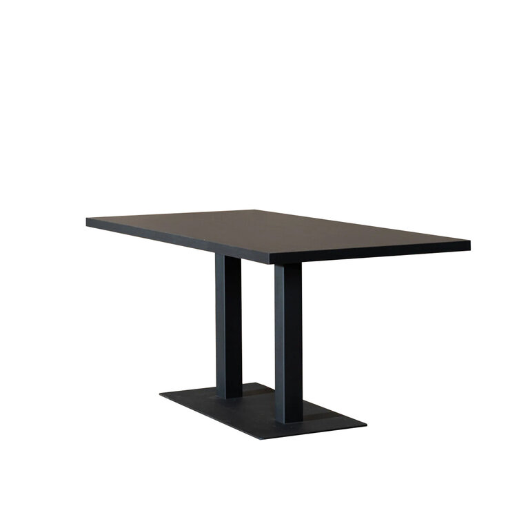 Eettafel Nils melamine zwart 160 x 80 cm