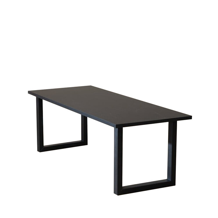 Eettafel Alec melamine zwart 220 x 90 cm