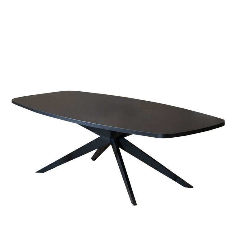 Eettafel Dio melamine zwart deens ovaal 240 x 120 cm