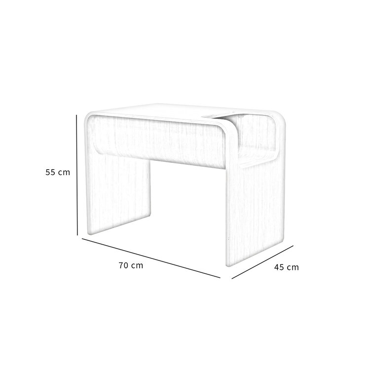 Scandinavische bijzettafel/salontafel Isla 60x35x45 naturel eiken