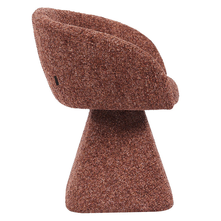 Eetkamerstoel Lenn draaibaar chenille koper