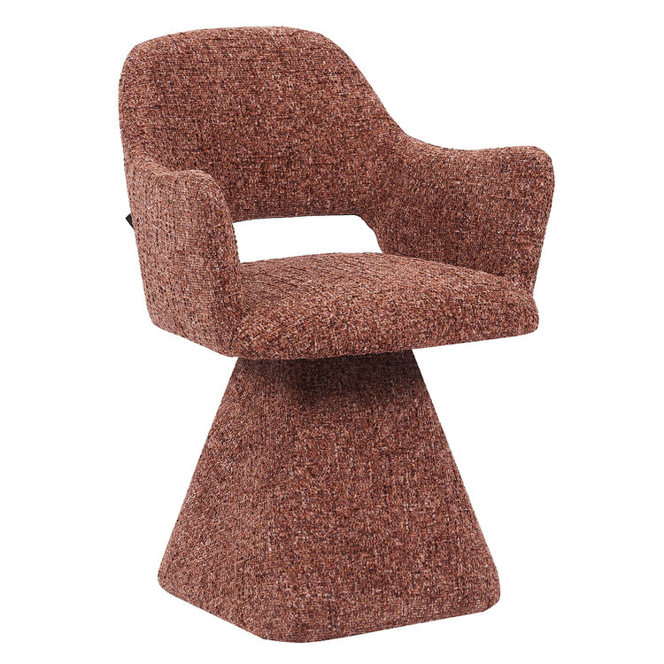 Eetkamerstoel Josh draaibaar chenille koper