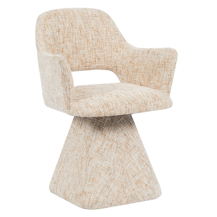 Eetkamerstoel Josh draaibaar chenille beige