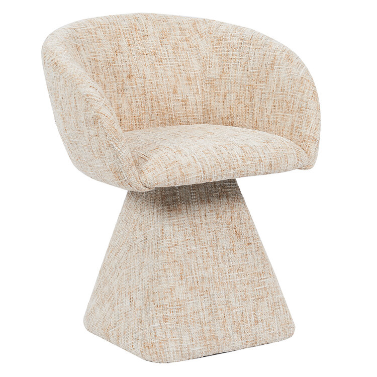Eetkamerstoel Lenn draaibaar chenille beige