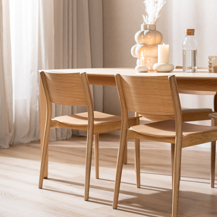 Scandinavische eetkamerstoel Juno naturel eiken