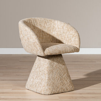 Eetkamerstoel Lenn draaibaar chenille beige