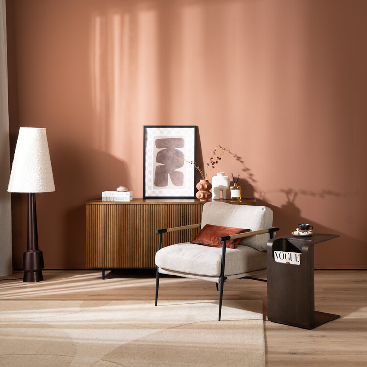 Scandinavische bijzettafel/salontafel Isla 60x35x45 walnoot