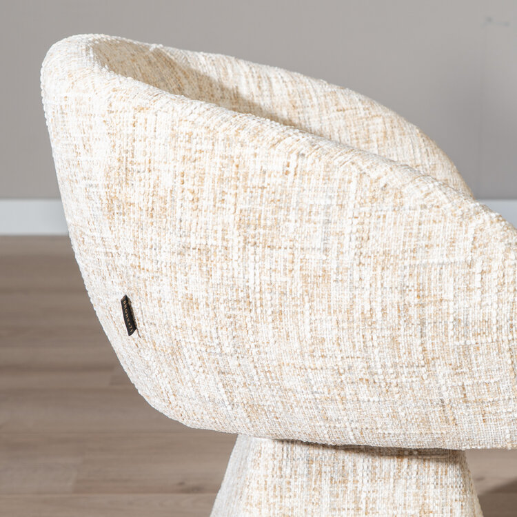 Eetkamerstoel Lenn draaibaar chenille beige