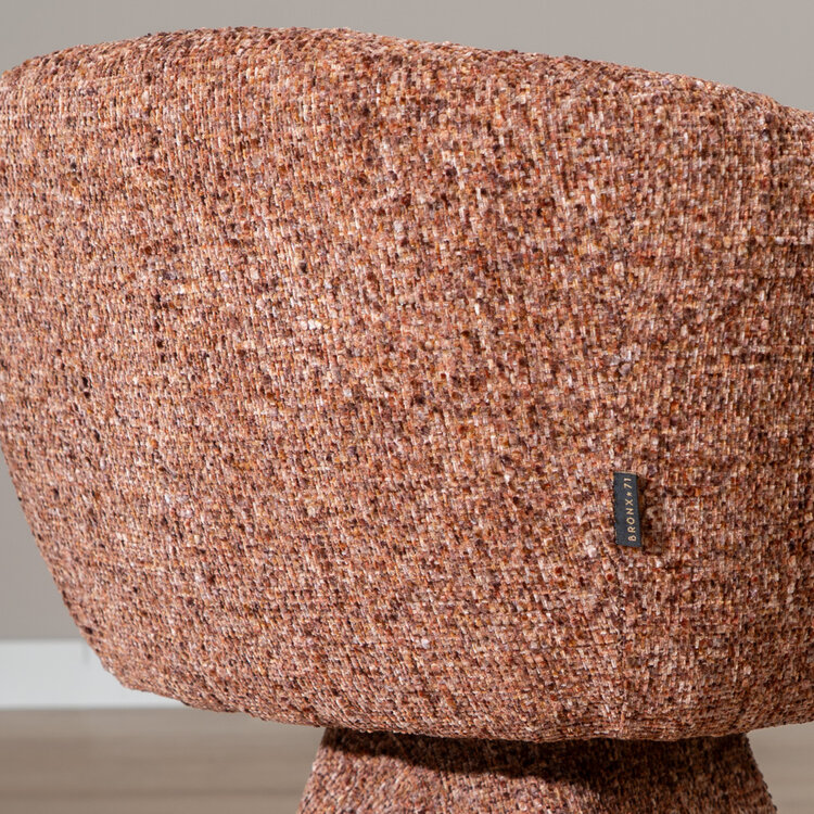 Eetkamerstoel Lenn draaibaar chenille koper