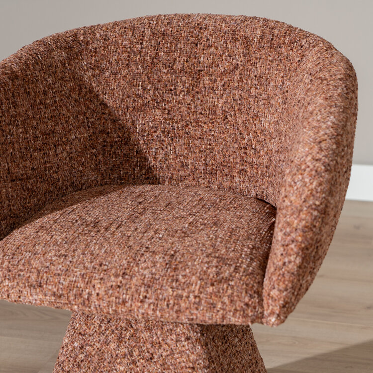 Eetkamerstoel Lenn draaibaar chenille koper