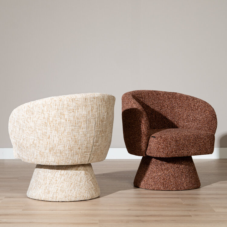 Fauteuil Lenn draaibaar chenille koper
