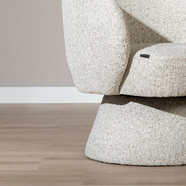 Fauteuil Lenn draaibaar chenille taupe