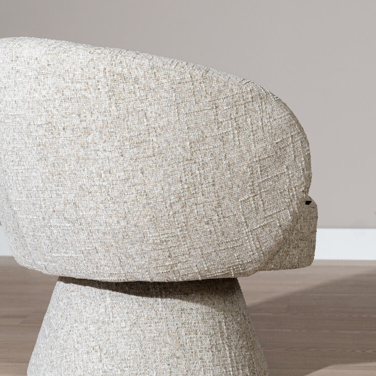 Fauteuil Lenn draaibaar chenille taupe