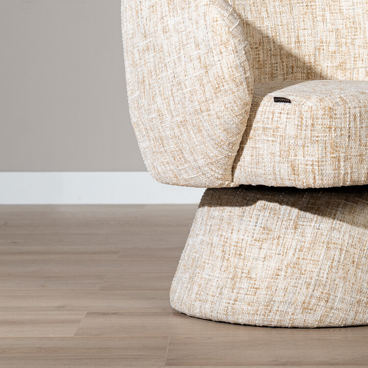 Fauteuil Lenn draaibaar chenille beige