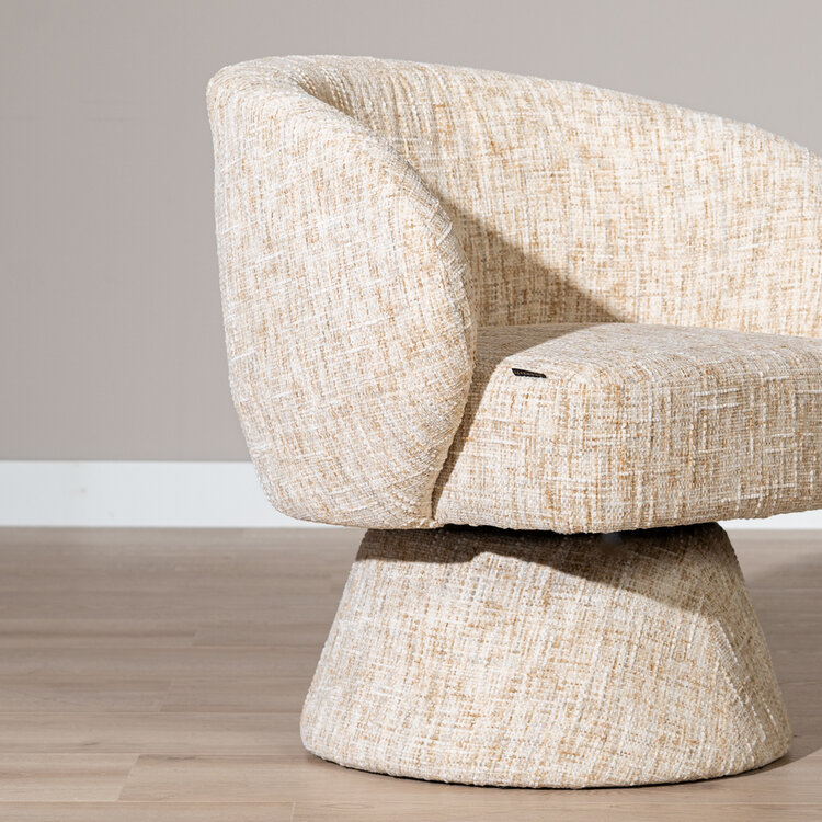 Fauteuil Lenn draaibaar chenille beige