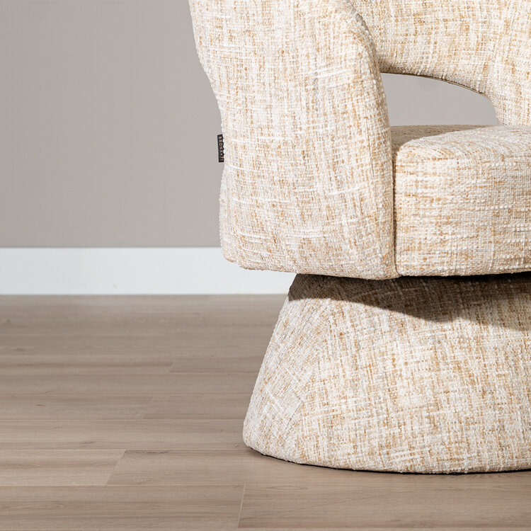 Fauteuil Josh draaibaar chenille beige