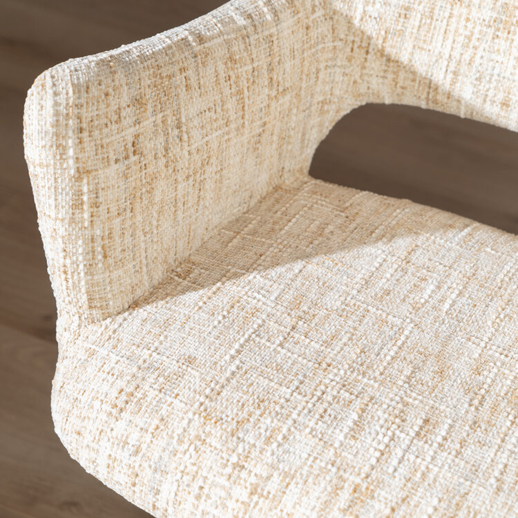 Eetkamerstoel Josh draaibaar chenille beige
