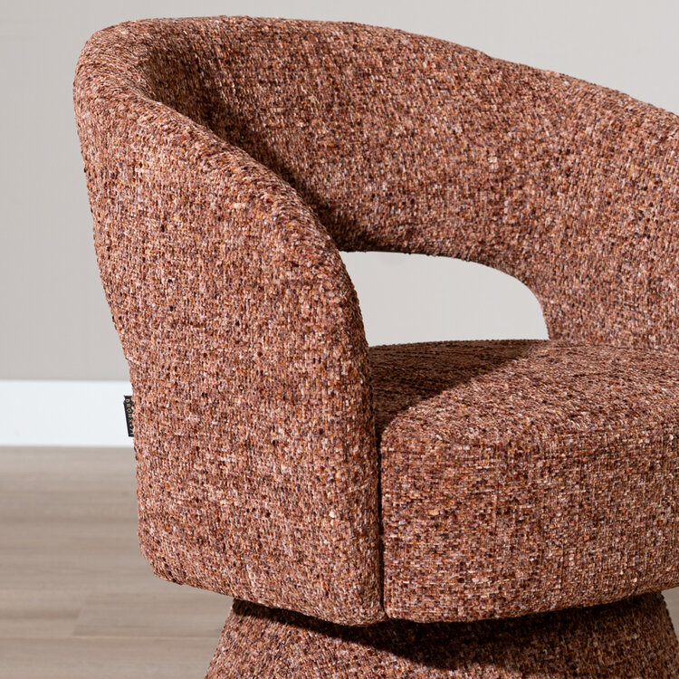 Fauteuil Josh draaibaar chenille koper