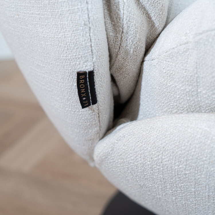 Draaifauteuil met hocker Isobel linnen off white