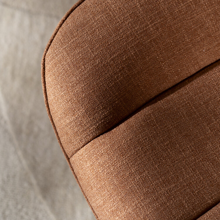 Draaifauteuil met hocker Santa linnen koper