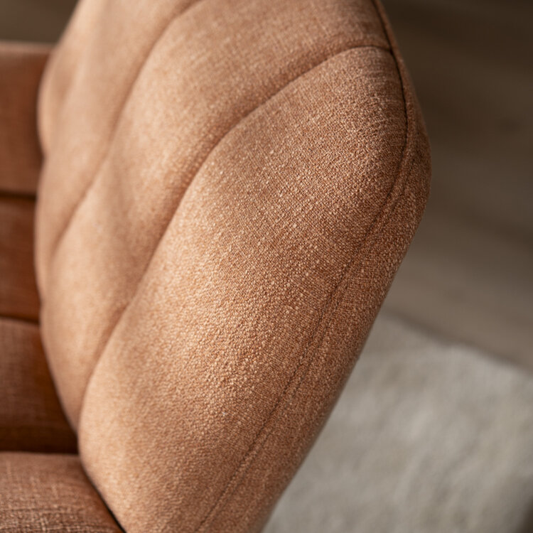 Draaifauteuil met hocker Santa linnen koper