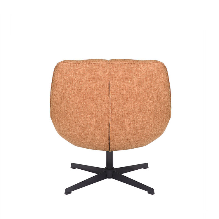 Draaifauteuil met hocker Santa linnen koper