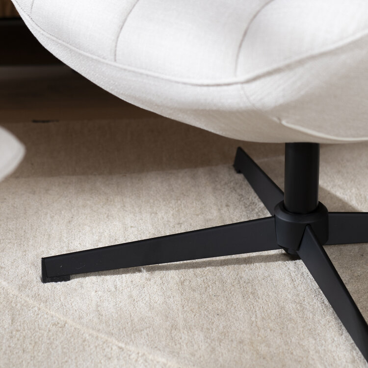 Draaifauteuil met hocker Santa linnen off white