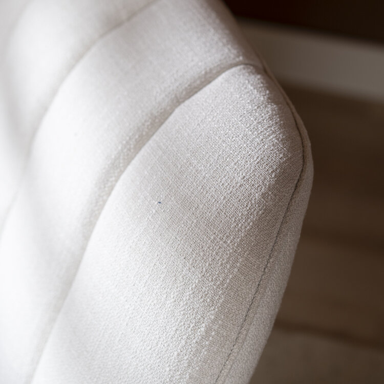 Draaifauteuil met hocker Santa linnen off white