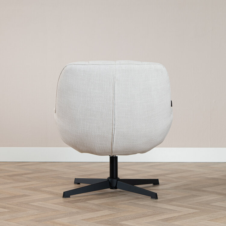 Draaifauteuil met hocker Santa linnen off white