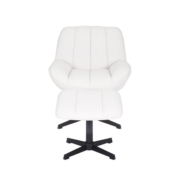 Draaifauteuil met hocker Santa linnen off white