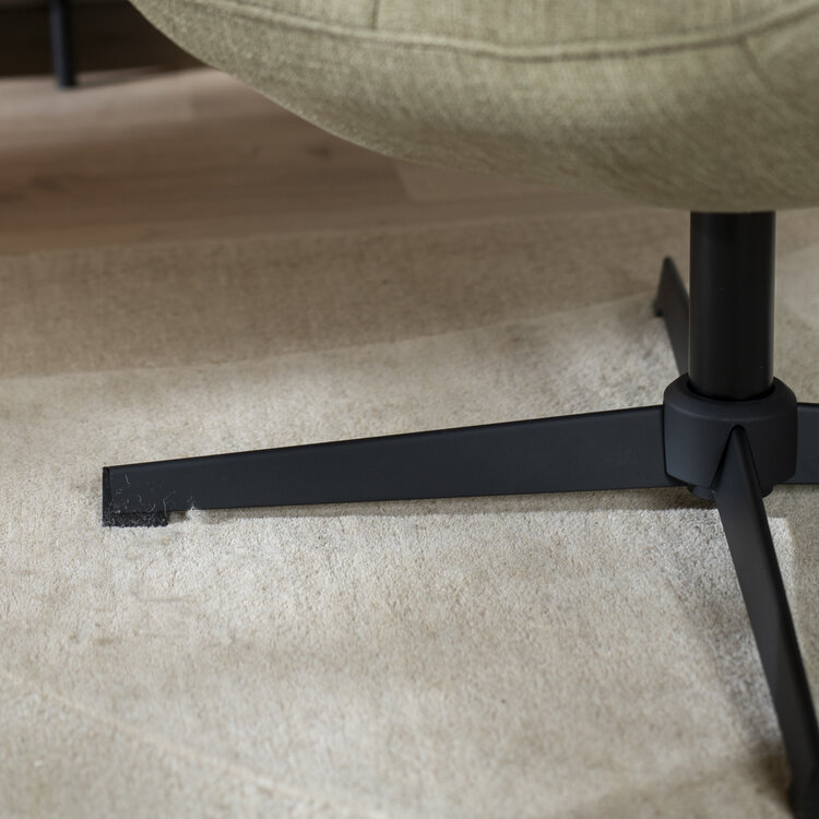 Draaifauteuil met hocker Santa linnen olijfgroen