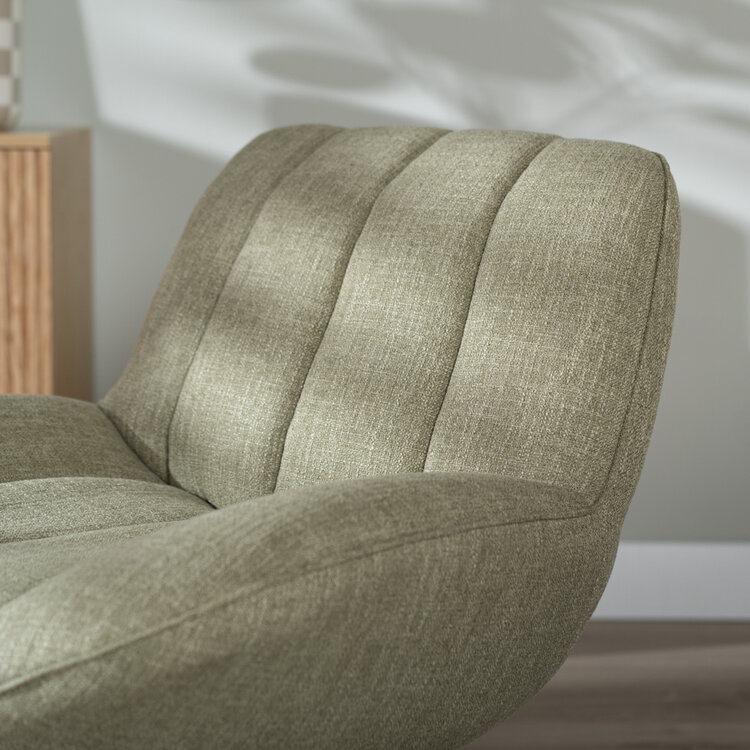 Draaifauteuil met hocker Santa linnen olijfgroen