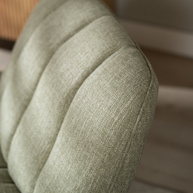 Draaifauteuil met hocker Santa linnen olijfgroen