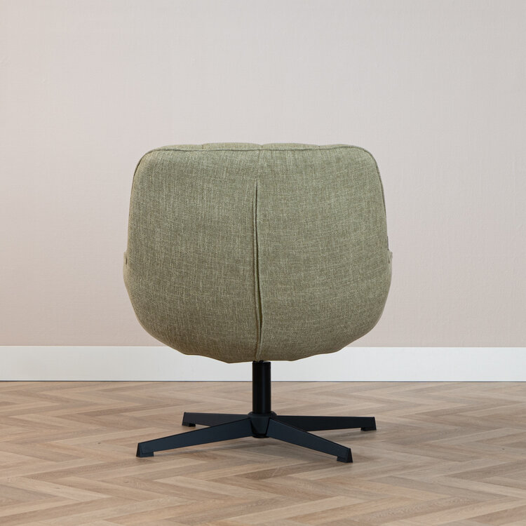 Draaifauteuil met hocker Santa linnen olijfgroen