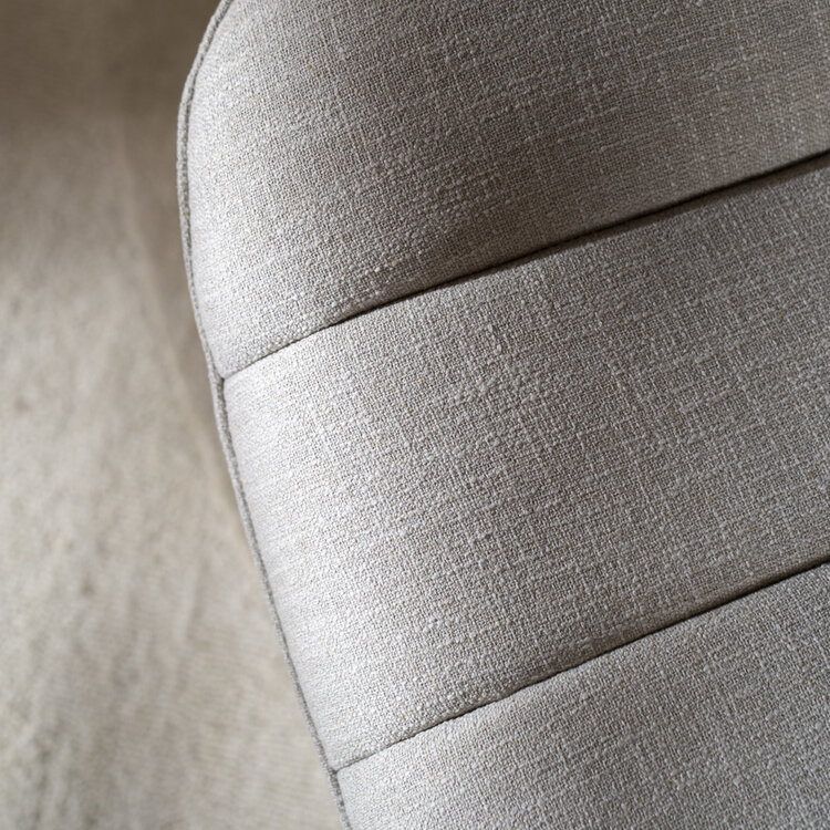 Draaifauteuil met hocker Santa linnen taupe