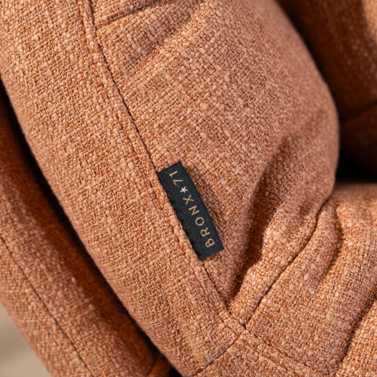 Draaifauteuil met hocker Cristo linnen koper