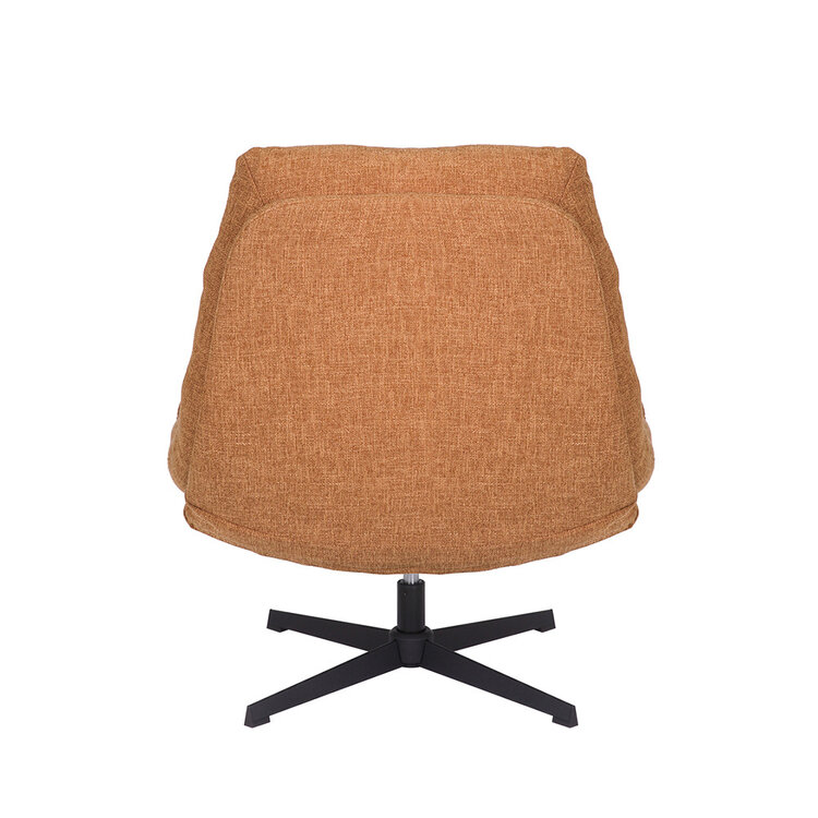 Draaifauteuil met hocker Cristo linnen koper